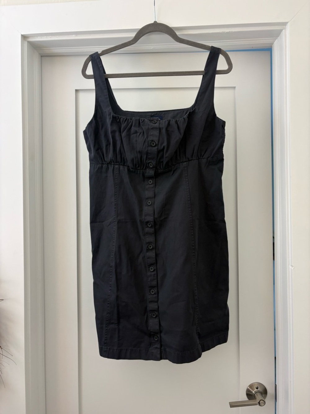 GAP Black Sleeveless Button-Front Mini Dress